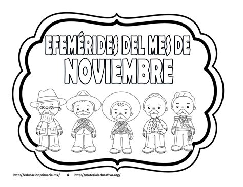 Estupendos Diseños De Las Efemérides Del Mes De Noviembre En Blanco Y