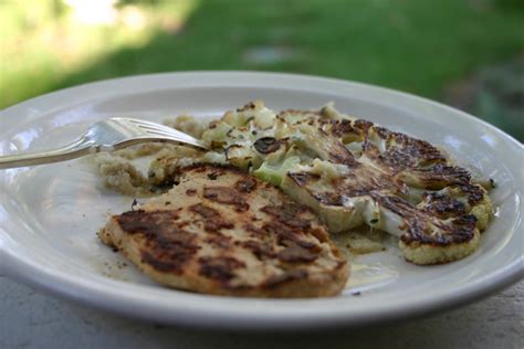 Cauliflower Steaks With Cauliflower Puree The Gardener S Cottage