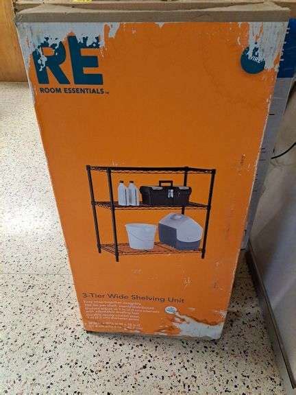 Room Essentials 3 Tier Wide Shelving Unit Auction Solutions Inc