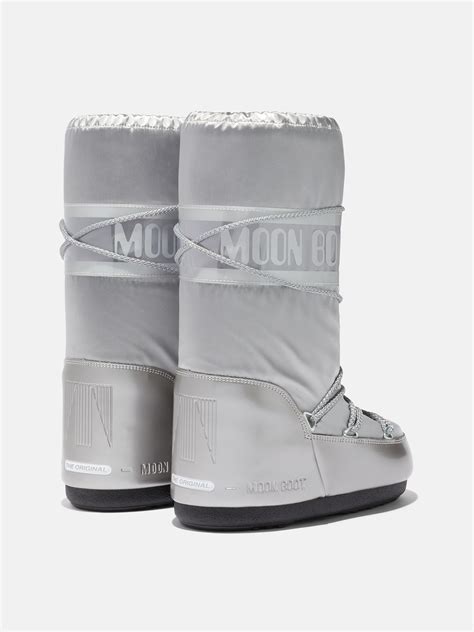 ICON GLANCE SILVER SATIN BOOTS Moon Boot Official Store