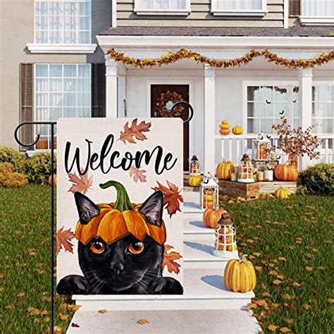 Dyrenson Fall Welcome Decorative Garden Flag Smoke Home Garden