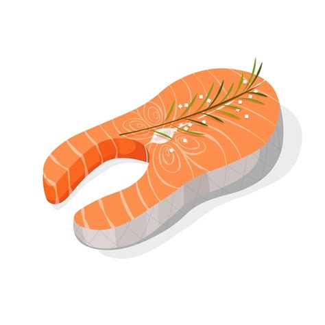 Premium Vector Salmon Steak In Trendy Flat Style Fillet Of Red Fish