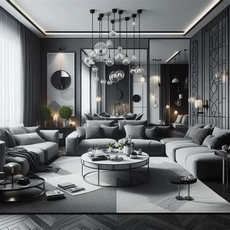elegant black white  grey living room pictures  timeless style
