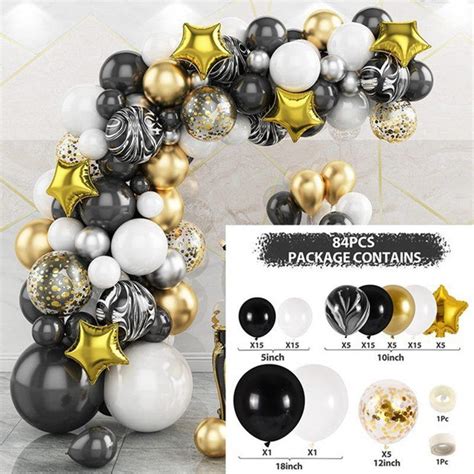 Cross Border Black Gold Balloon Chain Birthday Party Balloon Set