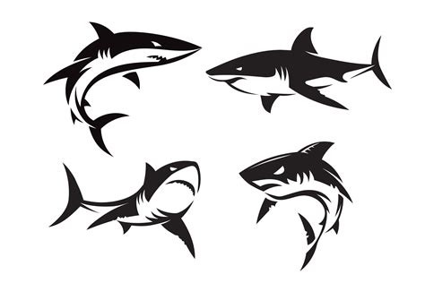 Shark Silhouette Collection Graphic by krustovin · Creative Fabrica