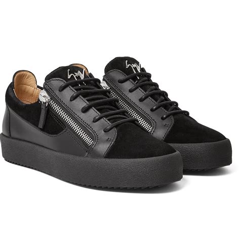 Giuseppe Zanotti Leather And Suede Sneakers in Black for Men - Lyst