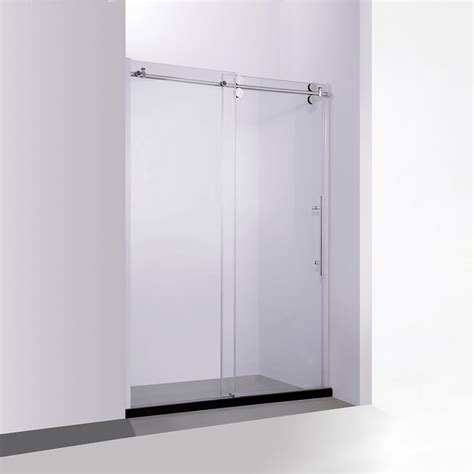 Vinnova Massa 48 W X 76 H Single Sliding Frameless Shower Door In Brushed Nickel