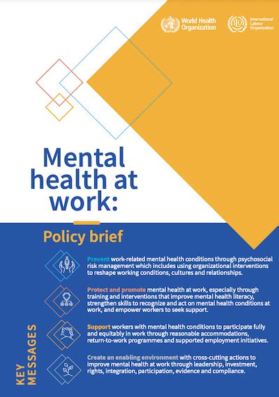 Mental Health At Work Policy Brief Pahowho Pan American Health