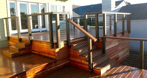 Trex And Cable Rail Beach Style Patio San Diego By San Diego Cable Railings Houzz Nz