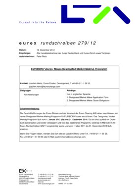 Fillable Online E U R E X Rundschreiben Datum Fax Email