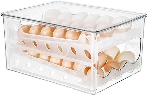 Cedilis 36 Grid Auto Scrolling Egg Holder For Refrigerator 2 Tier