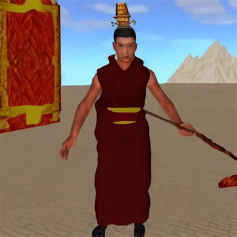 Tibetan Monk Sorcerer Doing Battle With Invisible Stable Diffusion