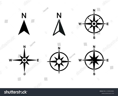 North Symbol Vector Compass On Isolated Stock Vector (Royalty Free ...