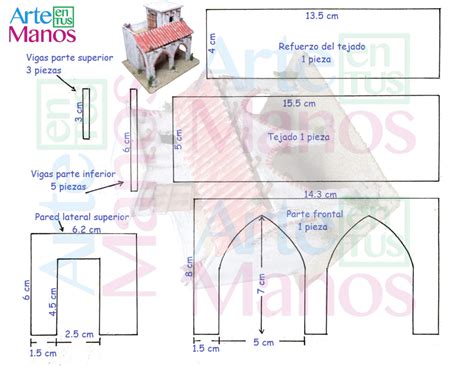 Casas en Cartón Para Pesebres Belenes Modelo F6 Arte en Tus Manos