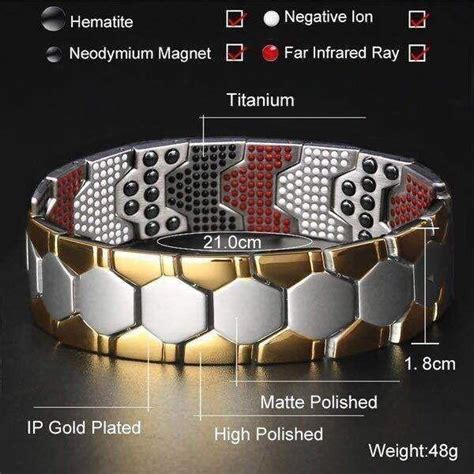 Pulseira Magnética Terapia Equilíbrio Infravermelho Grossa Vinkin