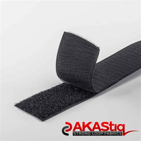 Akastiq Hook Loop Tapes Wide W Black Adhesive Backed