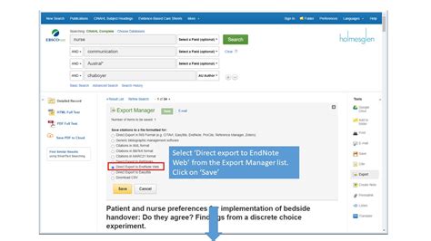 Exporting References To EndNote Web CINAHL LibGuides At Holmesglen