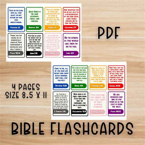 Printable Bible Flashcards Bible Verse Cards Printable Flash Cards