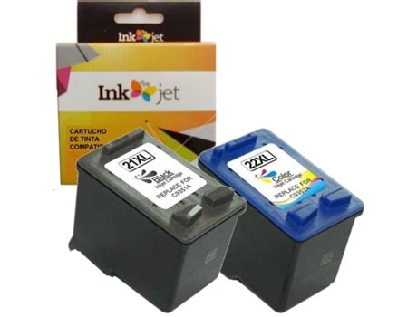 Pack 2 Tinteiros Compatíveis HP 21XL 22XL C9351Ae C9351Ce C9352Ae