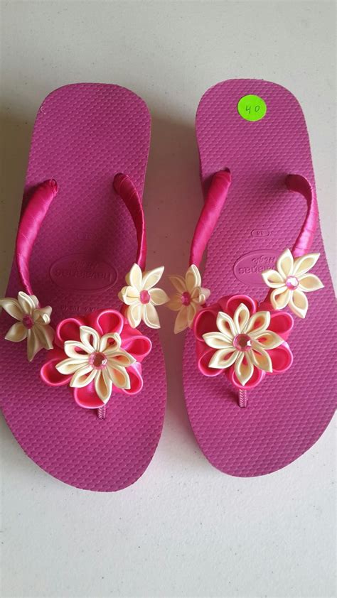 Ribbon Art Ribbon Flowers Fabric Flowers Flip Flop Craft Diy Flip