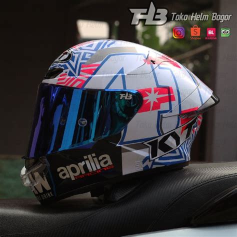 Jual Kyt Tt Course Aleix Espargaro White Repaint Visor Blue Paket