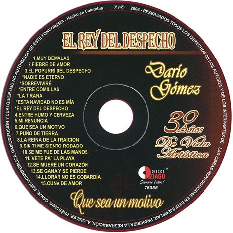 Carátula Cd De Dario Gomez 30 Años De Vida Artistica Portada