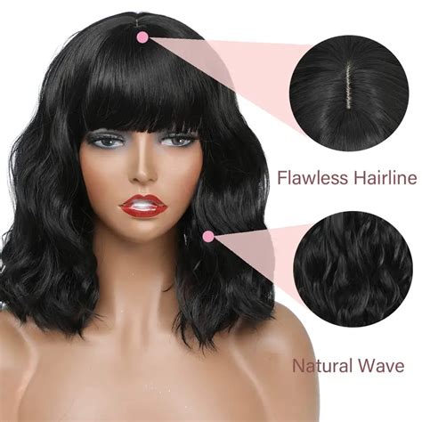 Short Wavy Bob Wigs Women Synthetic Heat Resistant Fiber Temu