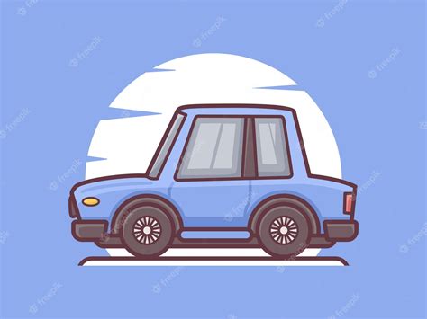 Premium Vector | Car vector illustration with outline style