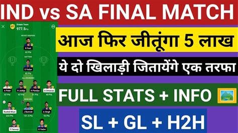 Ind Vs Sa Dream11 Prediction Sa Vs Ind Dream11 Team Ind Vs Eng T20