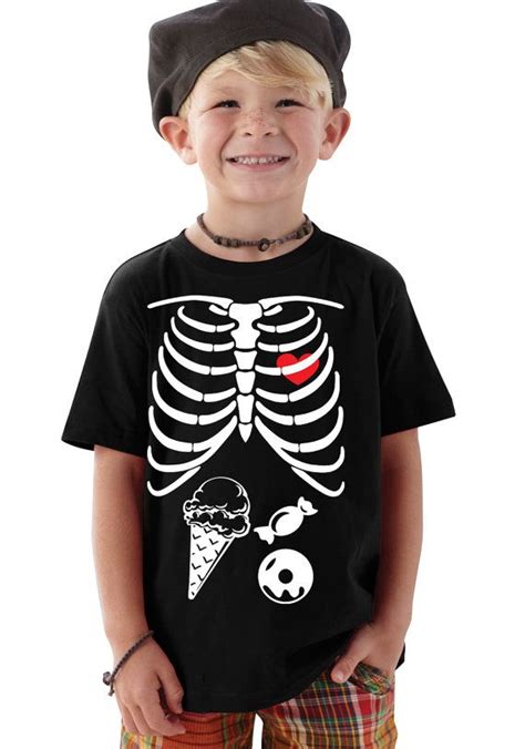 Halloween Youth Toddler T-shirt Skeleton Halloween Ice Cream Candy Tee ...