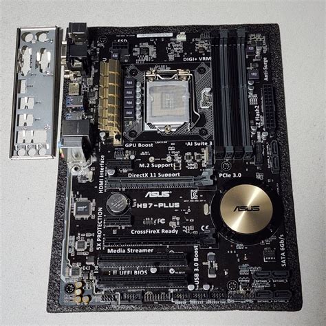 【目立った傷や汚れなし】asus H97 Plus Ioパネル付属 Lga1150 Atxマザーボード 第4・5世代cpu対応 最新bios