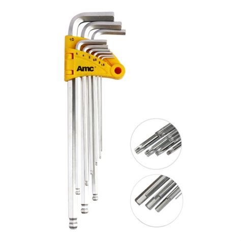 9pcs Extra Long Arm Ball Point Hex Key