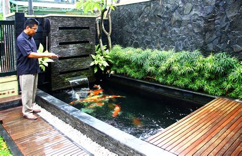 Desain Taman Kolam Ikan Minimalis Belakang Rumah