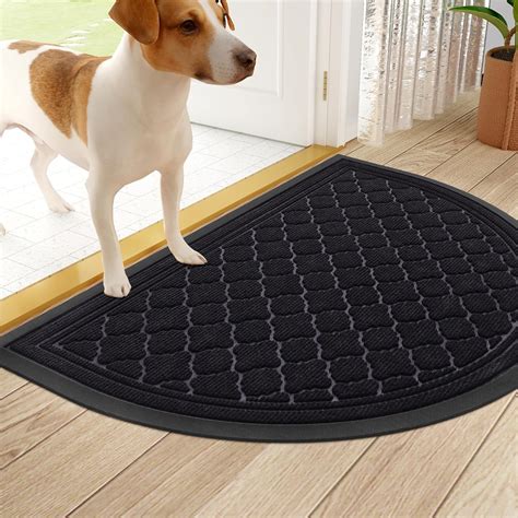 Homaxy Half Moon Door Mats Indoor Non Slip Rubber Door Matts Dirt