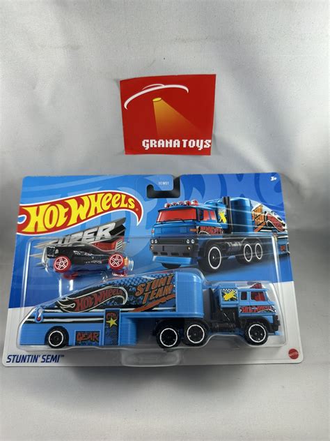 Stuntin' Semi Blue 2023 Hot Wheels Super Rigs Mix P - Grana Toys