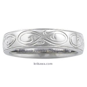 Hand Engraved Ornate Infinity Wedding Band