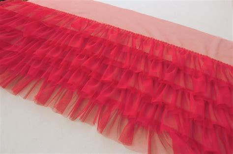 Red Ruffled Tulle Trim Pink Pleated Mesh Trim Tutu Dress Etsy