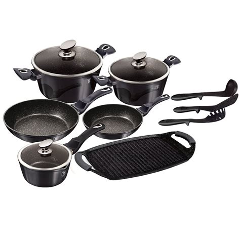 BATERÍA DE COCINA DE 14 PIEZAS BERLINGER HAUS BH 6911 CARBON PRO