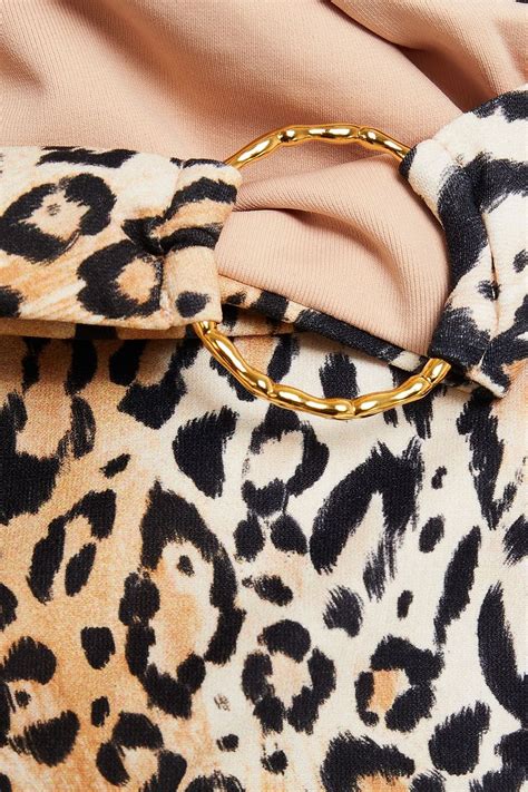 MELISSA ODABASH Majorca One Shoulder Embellished Leopard Print Bikini Top THE OUTNET