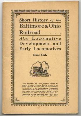 SHORT HISTORY of the BALTIMORE AND OHIO RAILROAD 1827-1935