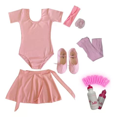 Kit Roupa De Ballet Itens Infantil C Collant Meia Manga