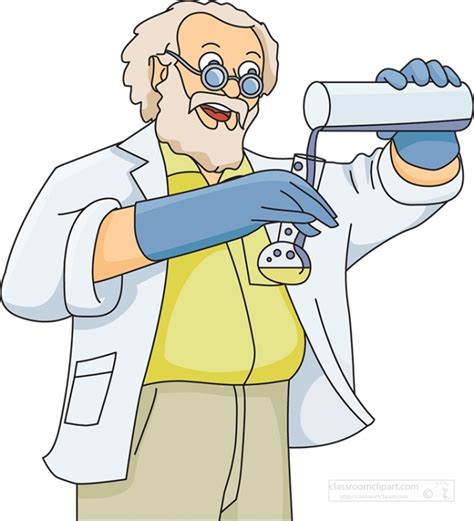 Science Clipart-teacher demonstrating chemistry experiment clipart