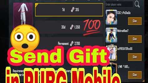 How To Send Gift To Your Friend In Pubg Mobile Pubg Mobile Youtube