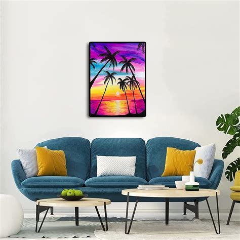 Hsdsbebe 5d Diamond Art Painting 2 Packs Beach Art For Adultsunset On