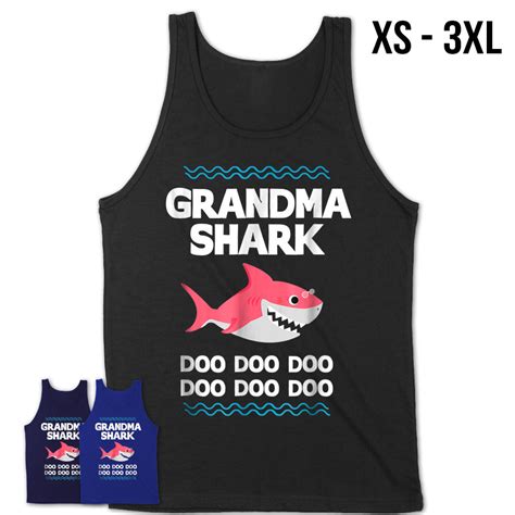 Grandma Shark T Shirt Doo Doo Grandpa Mommy Daddy Tee Teezou Store