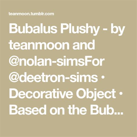 Bubalus Plushy - by teanmoon and @nolan-simsFor @deetron-sims ...