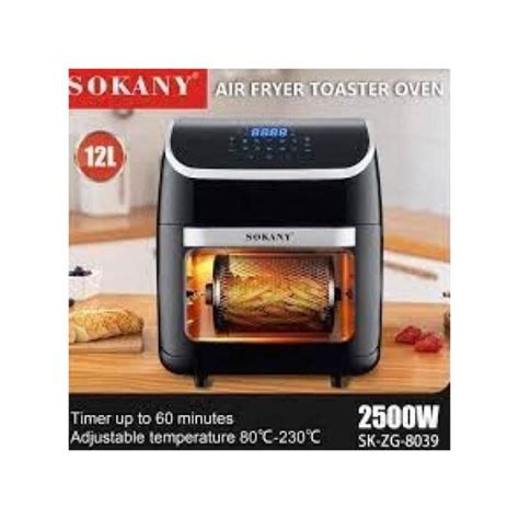 Sokany Digital Air Fryer L Black Silver Sk Umart