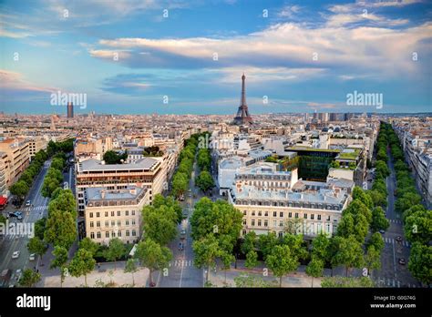 rooftop view   eiffel tower paris france stock photo alamy