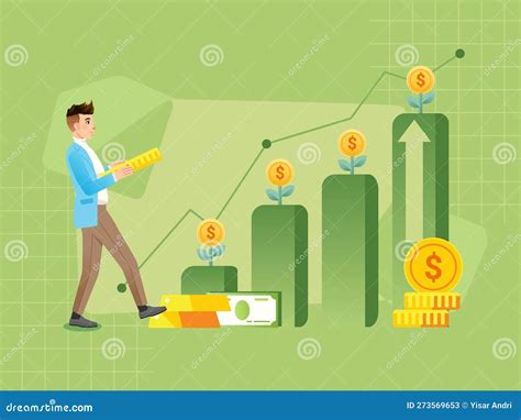 D Man Walking On Growth Of Dollar Coins Royalty Free Stock Image