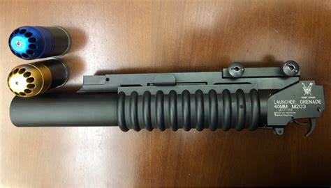 Sold King Arms Metal M203 Grenade Launcher With Ca Shells Hopup Airsoft